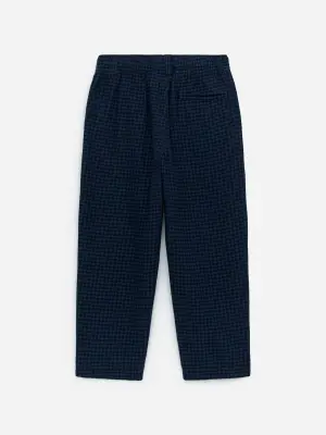 Pantalon décontracté en flanelle - Bleu foncé