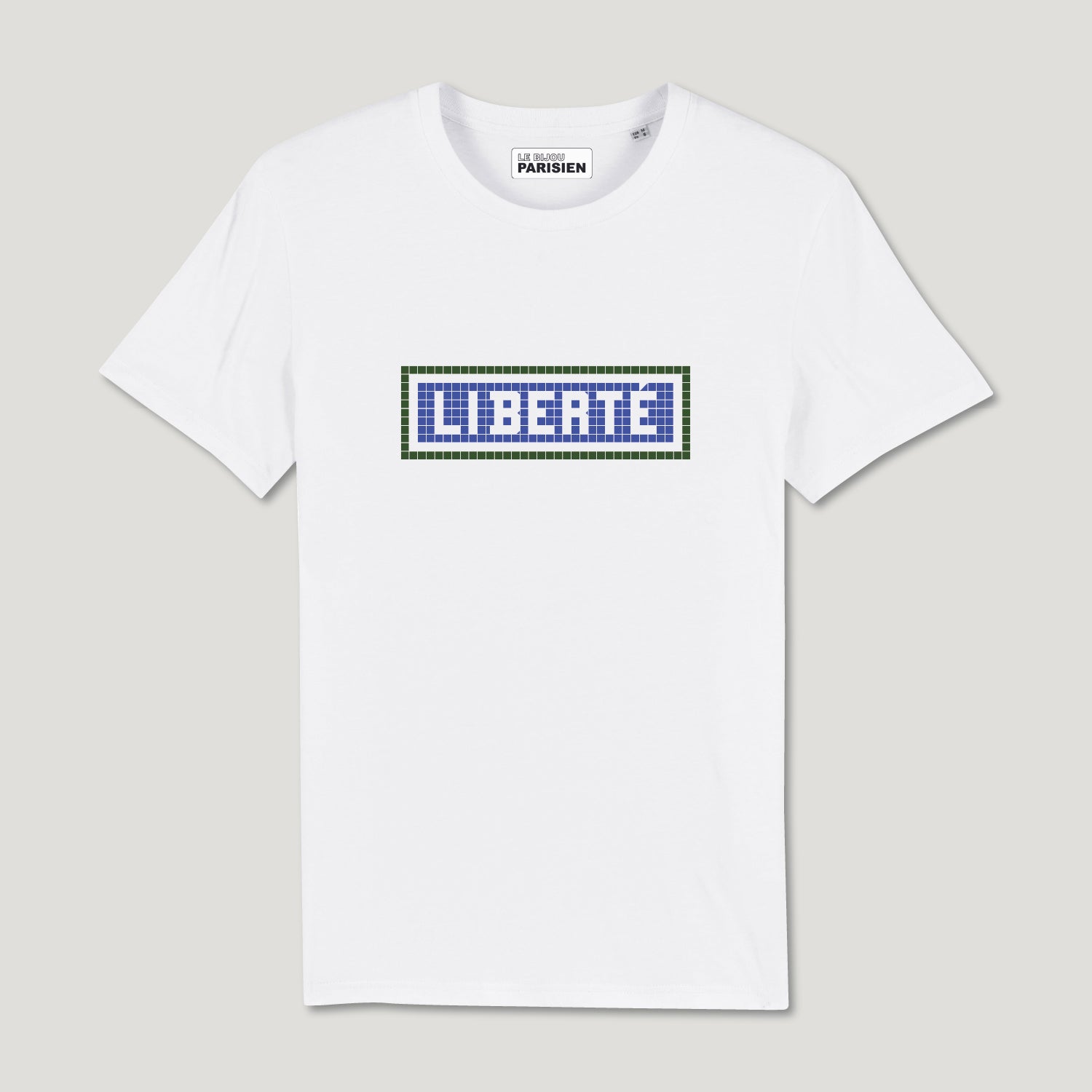 TEE SHIRT COTON BIO IMPRIMÉ - LIBERTÉ - BLANC