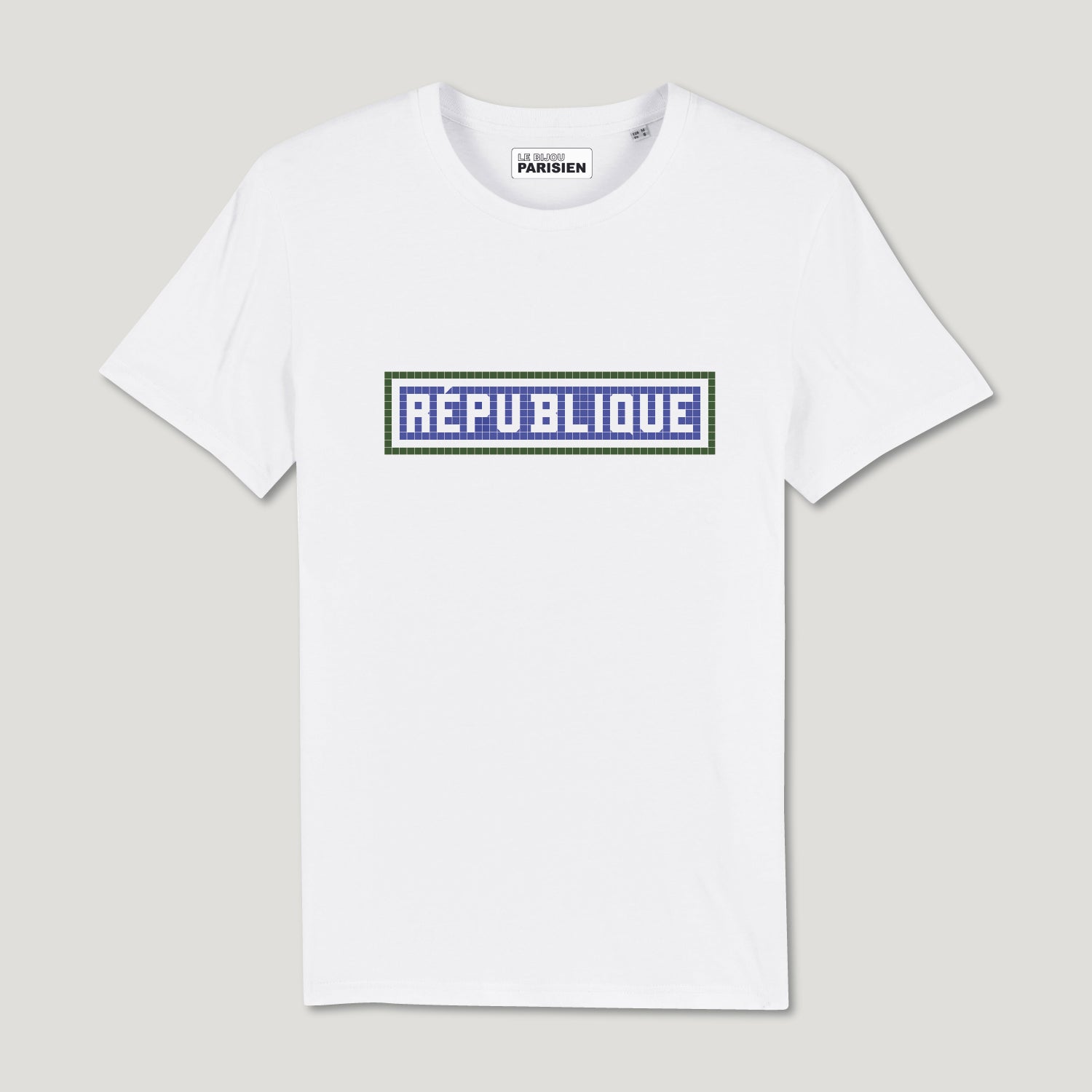 TEE SHIRT COTON BIO IMPRIMÉ - RÉPUBLIQUE - BLANC