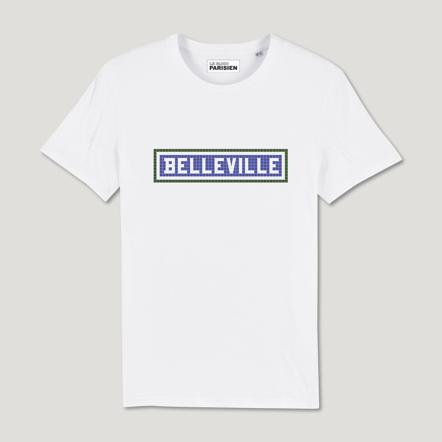 TEE SHIRT COTON BIO IMPRIMÉ - BELLEVILLE - BLANC