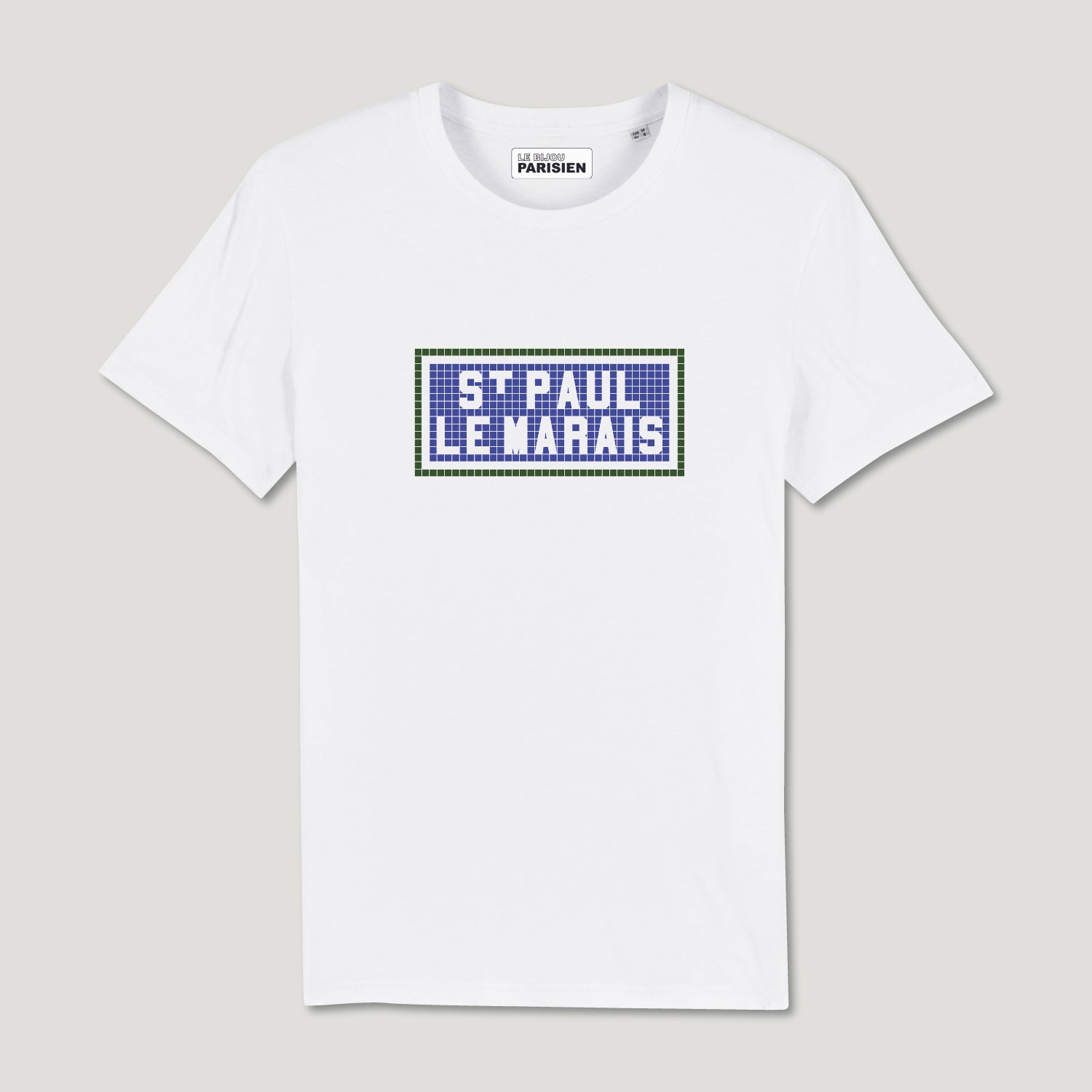 TEE SHIRT COTON BIO IMPRIMÉ - ST PAUL LE MARAIS - BLANC