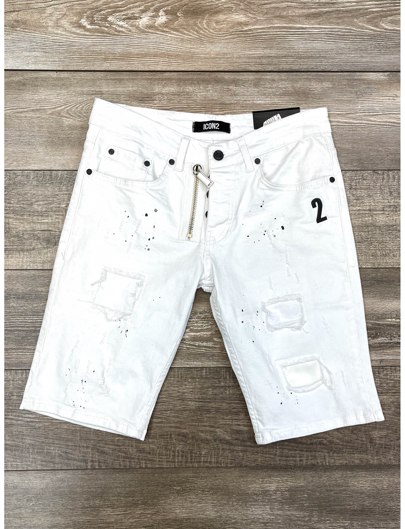 Short Jean ZOOM FLIGHT blanc slim