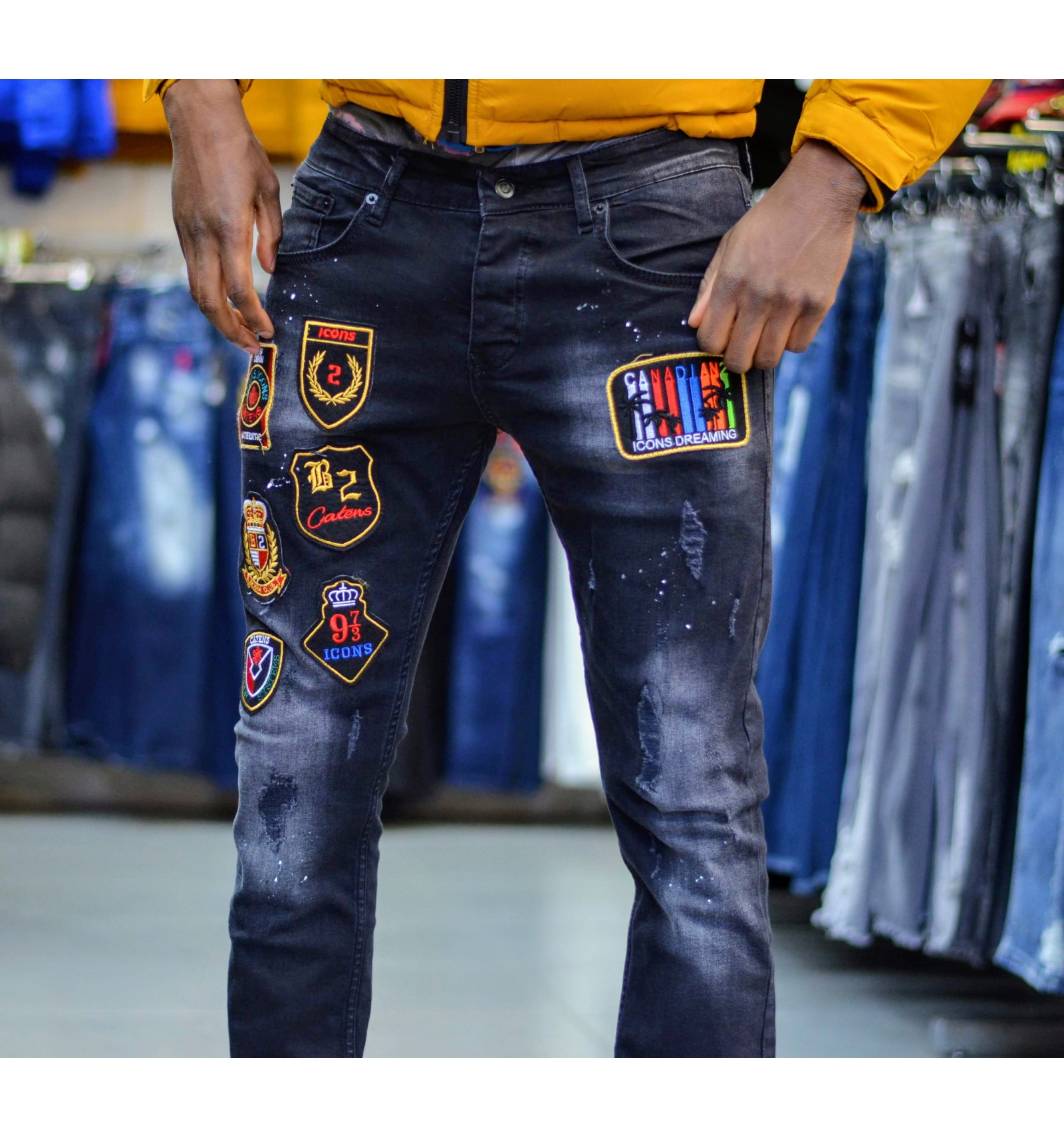 Jean ZOOM FLIGHT noir patch