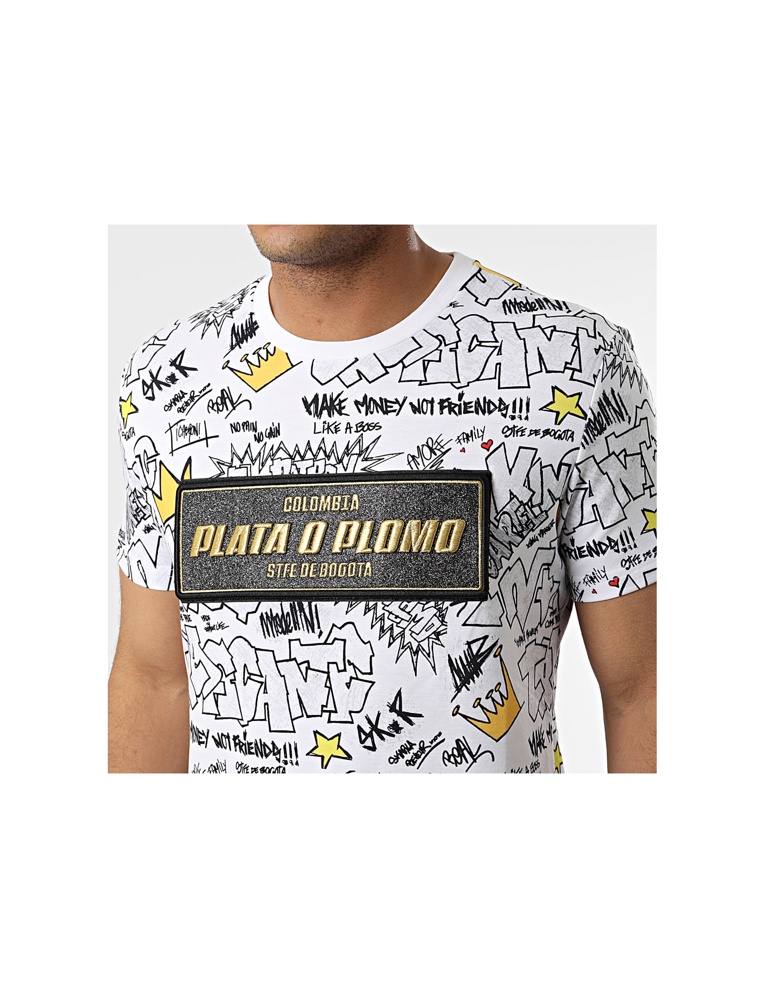Teeshirt Plata o plomo blanc