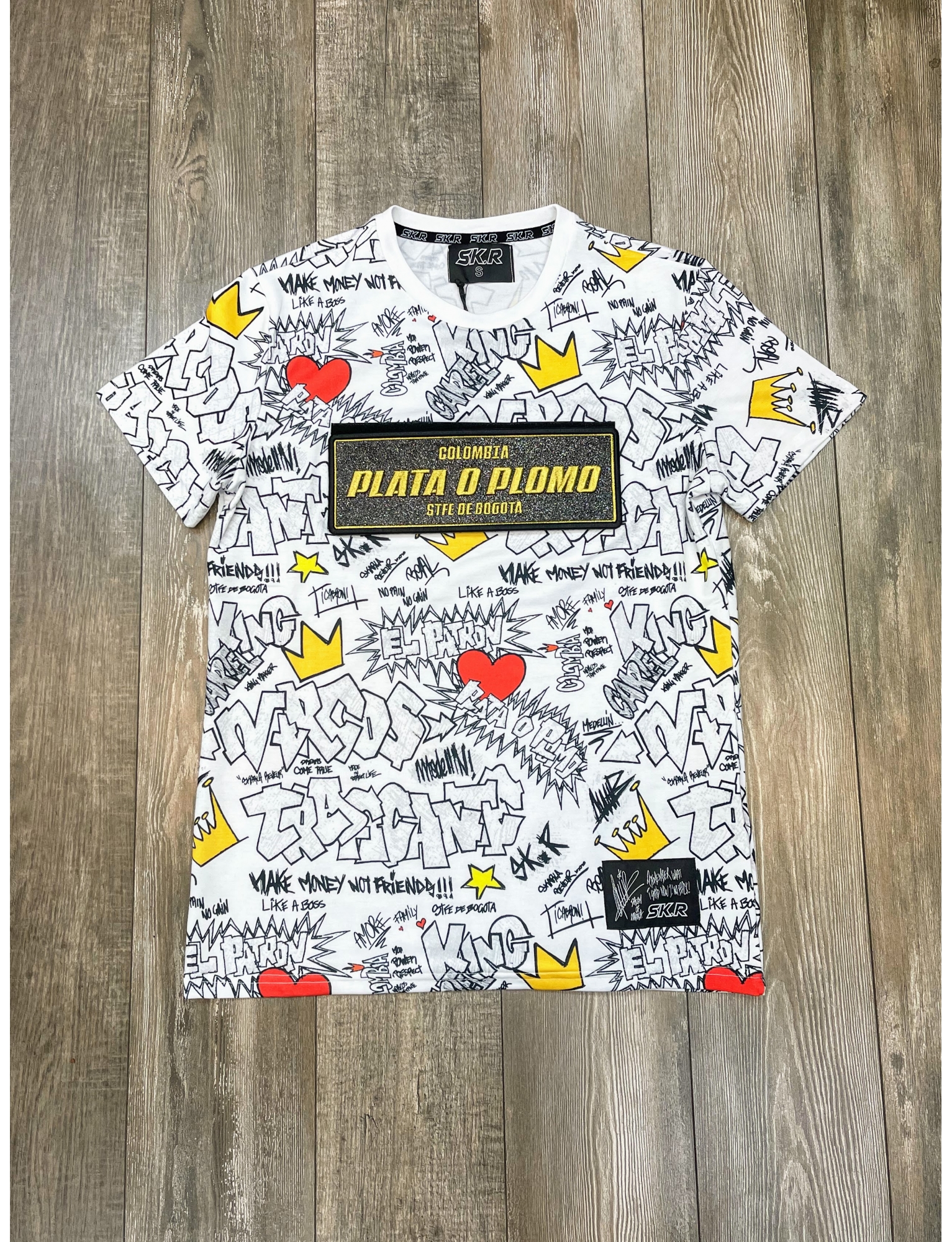 Teeshirt Plata o plomo blanc