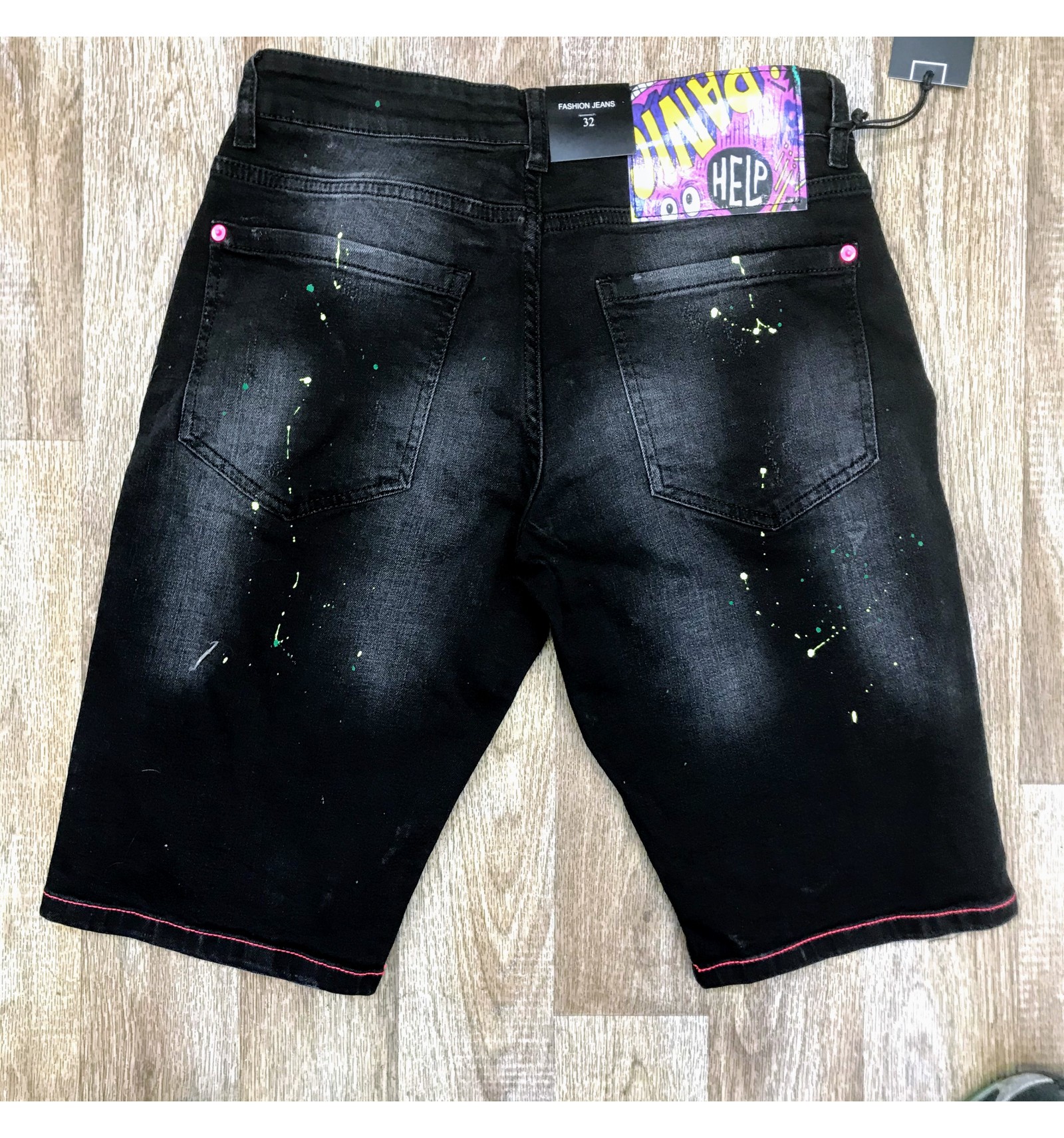 Short jean Zoom Flight noir rose
