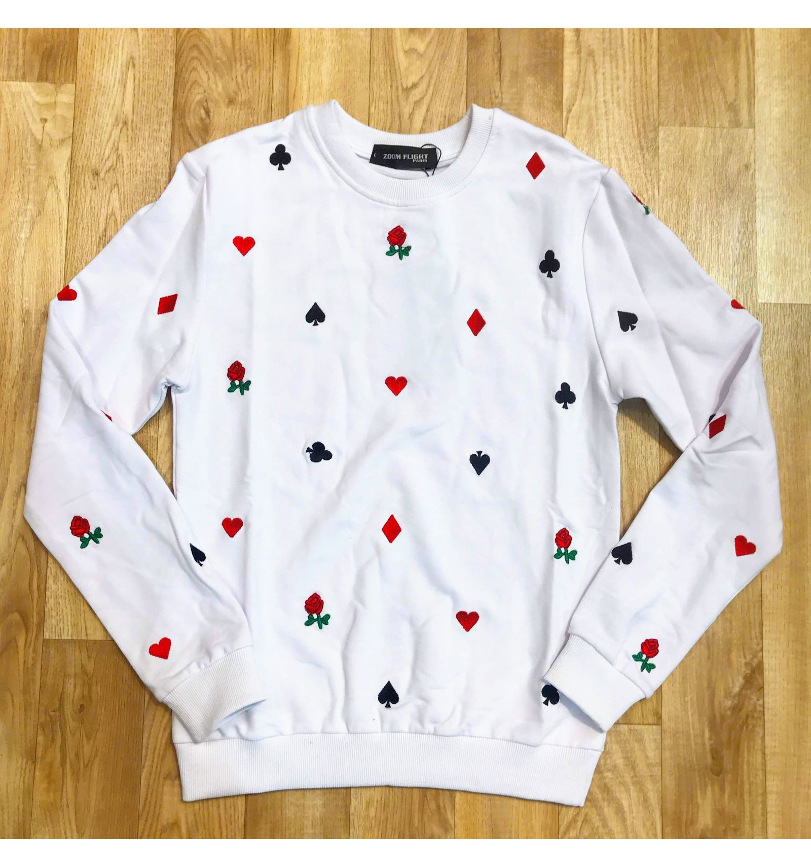 Pull sweat ZOOM FLIGHT blanc poker