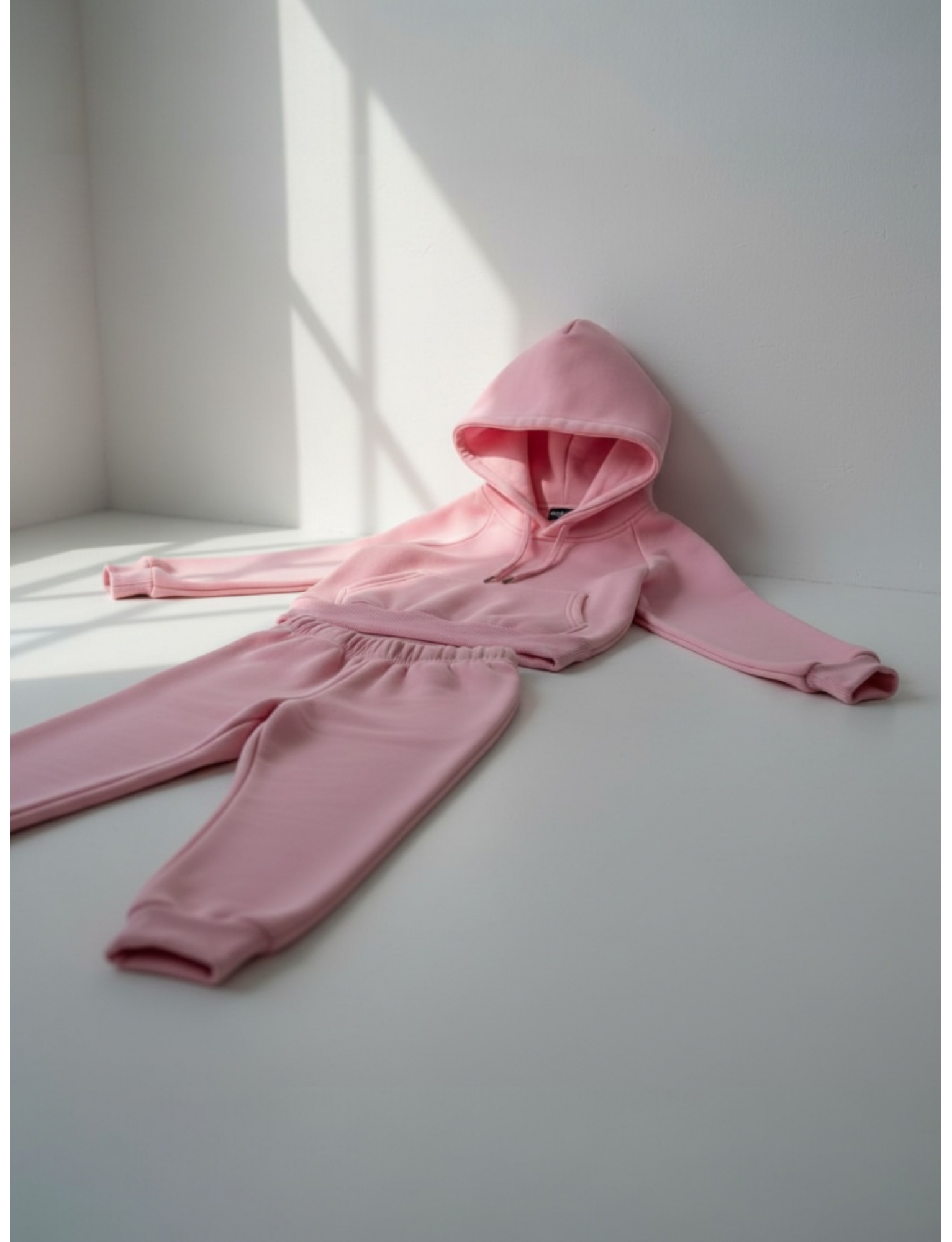 Ensemble Molleton basique rose enfant