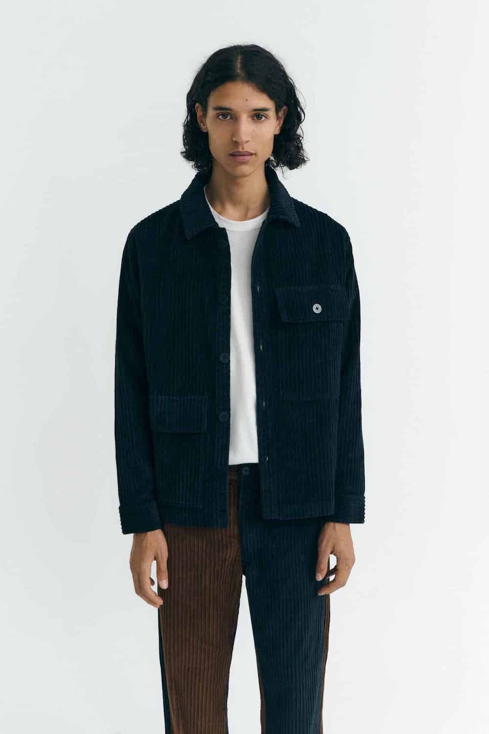 Thinking Mu chemise Gabin bleu marine