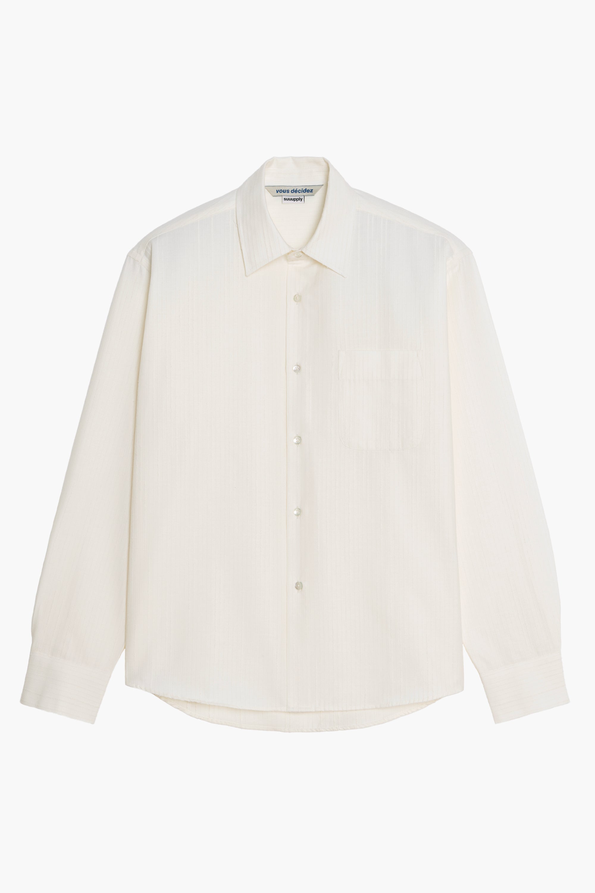 The White Shirt - Rayures texturées Ecru
