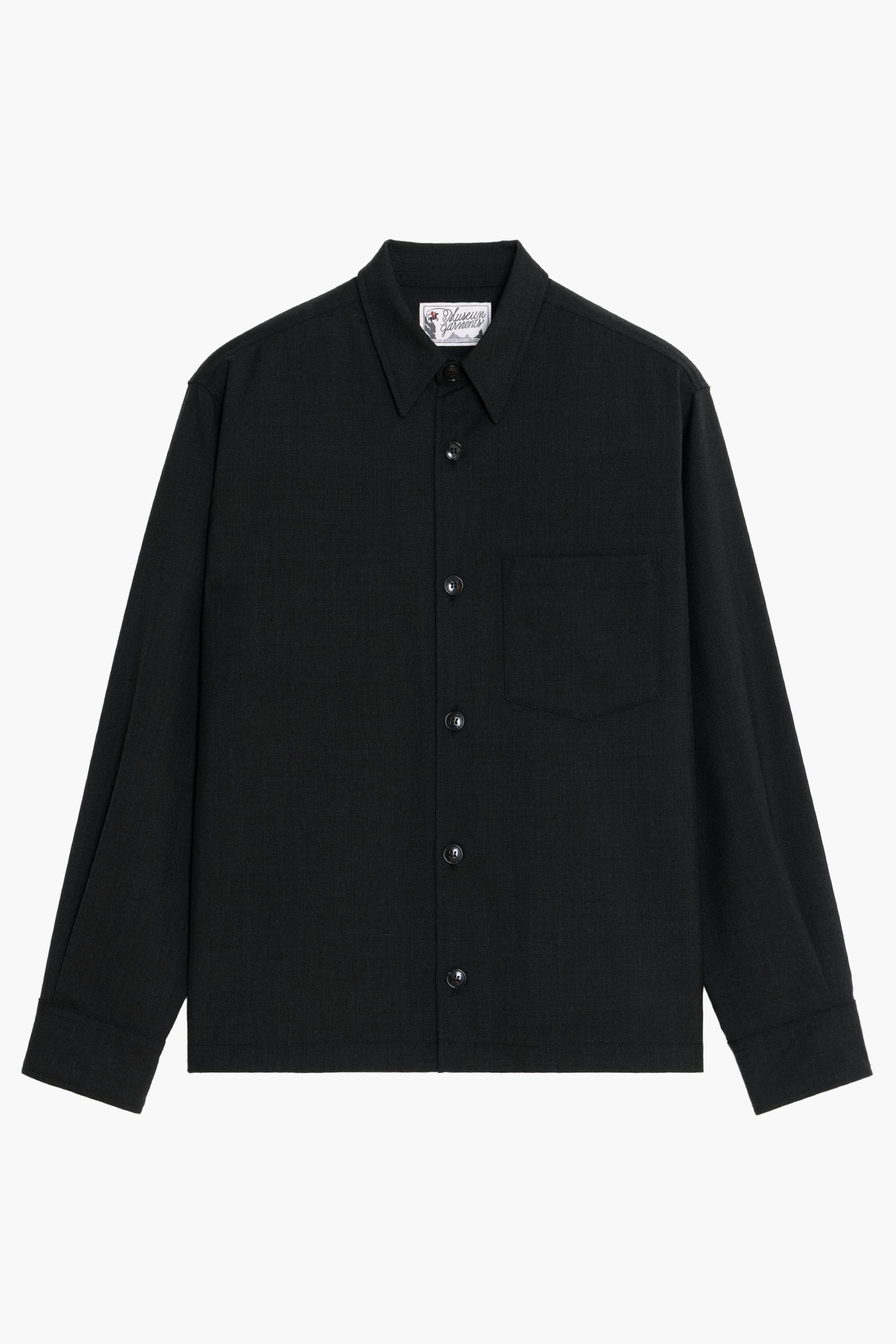 Western Overshirt - Toile de Laine Tropicale Gris Anthracite
