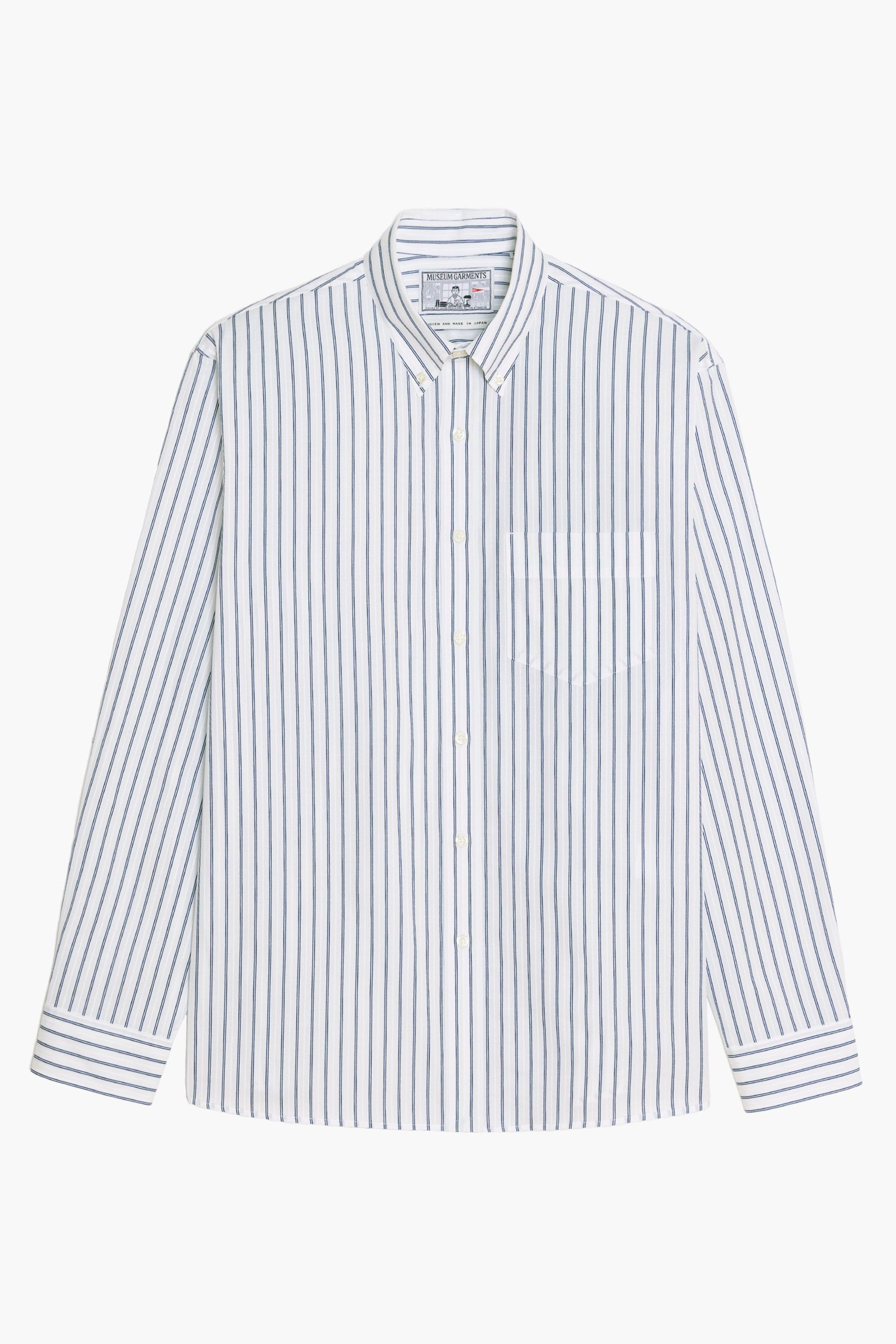 Dad's shirt - Coton à rayures dobby Bleu/Blanc
