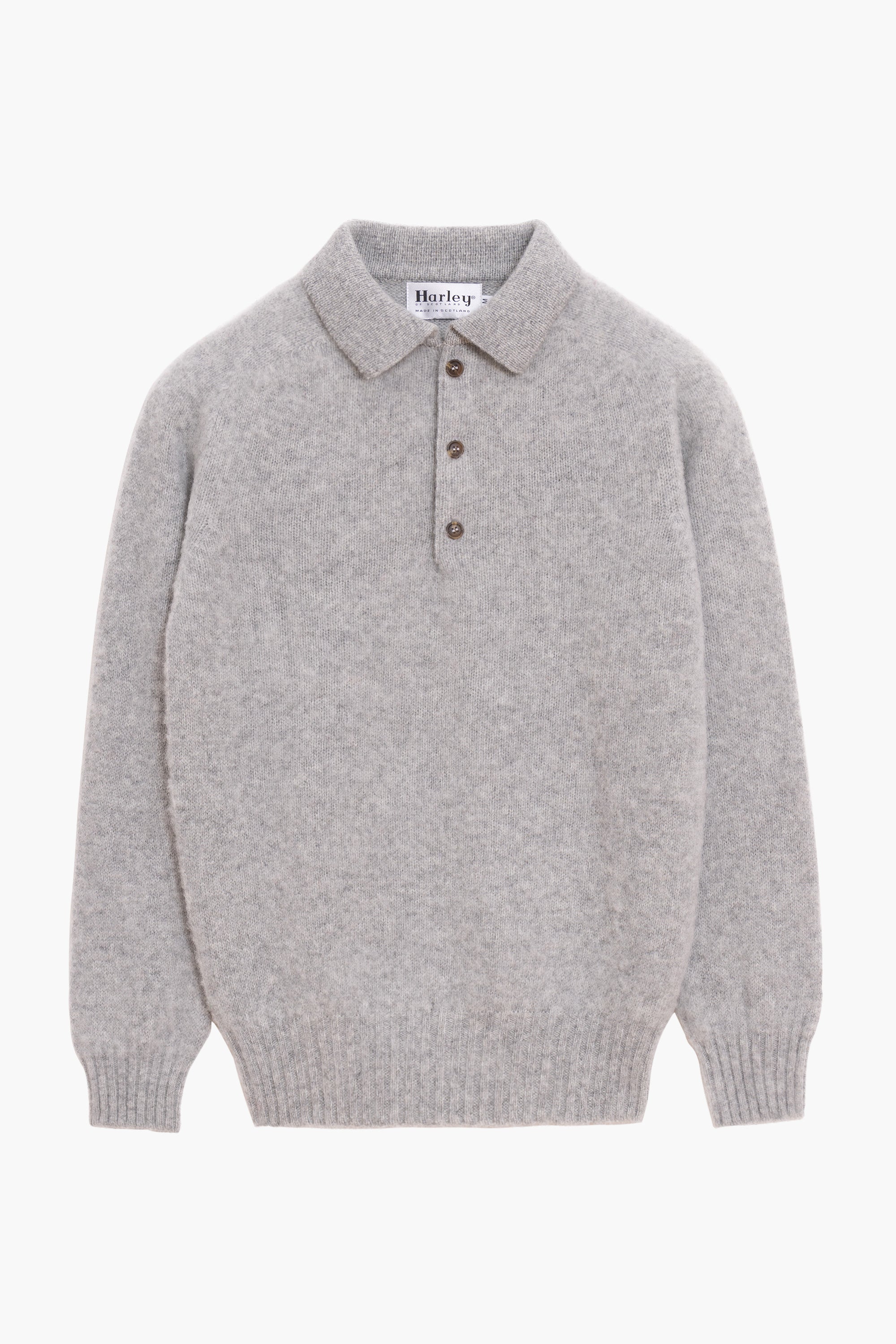 Pull col polo Shaggy Dog en laine - Gris