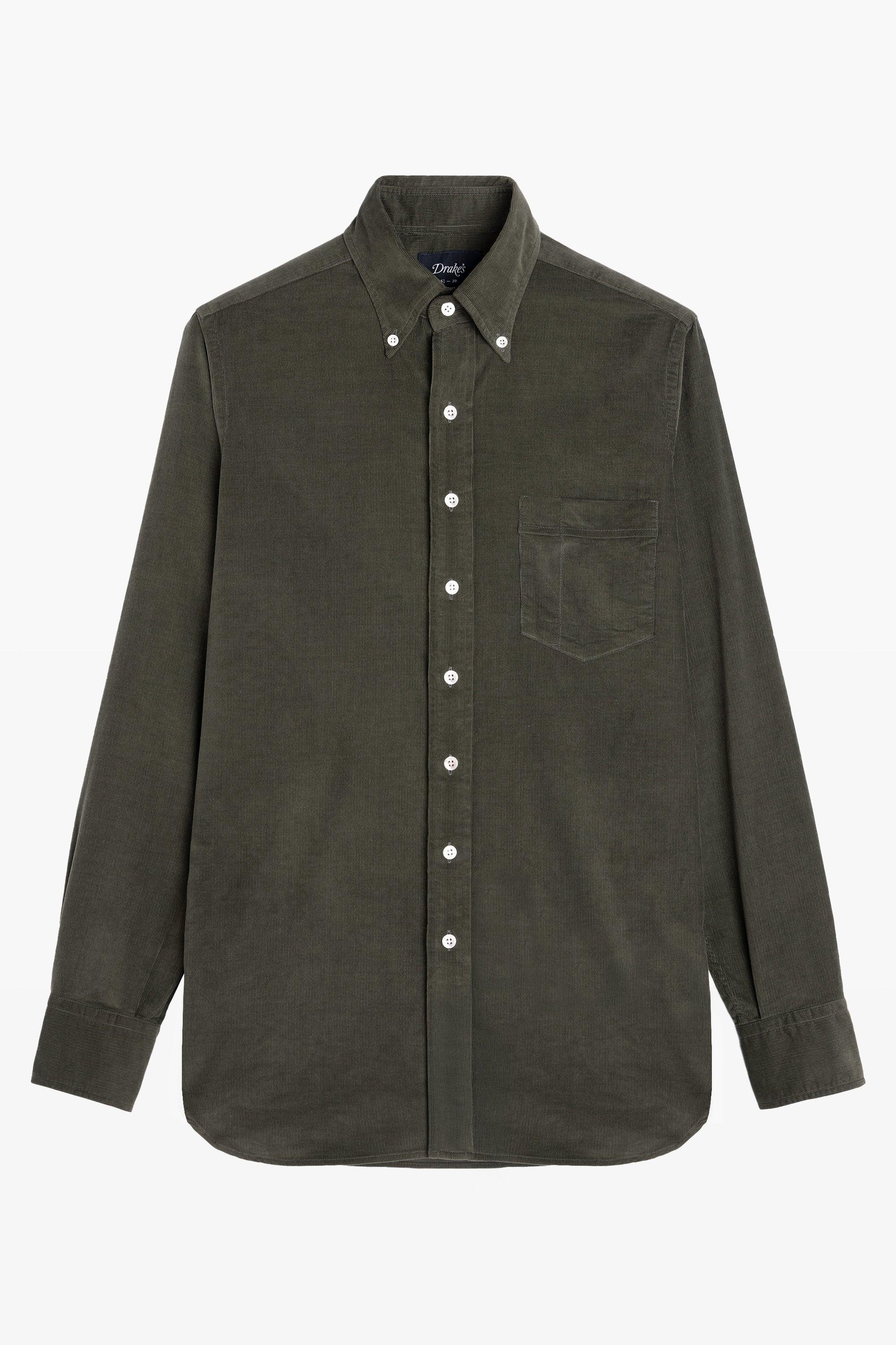 Chemise en velours côtelé - Olive