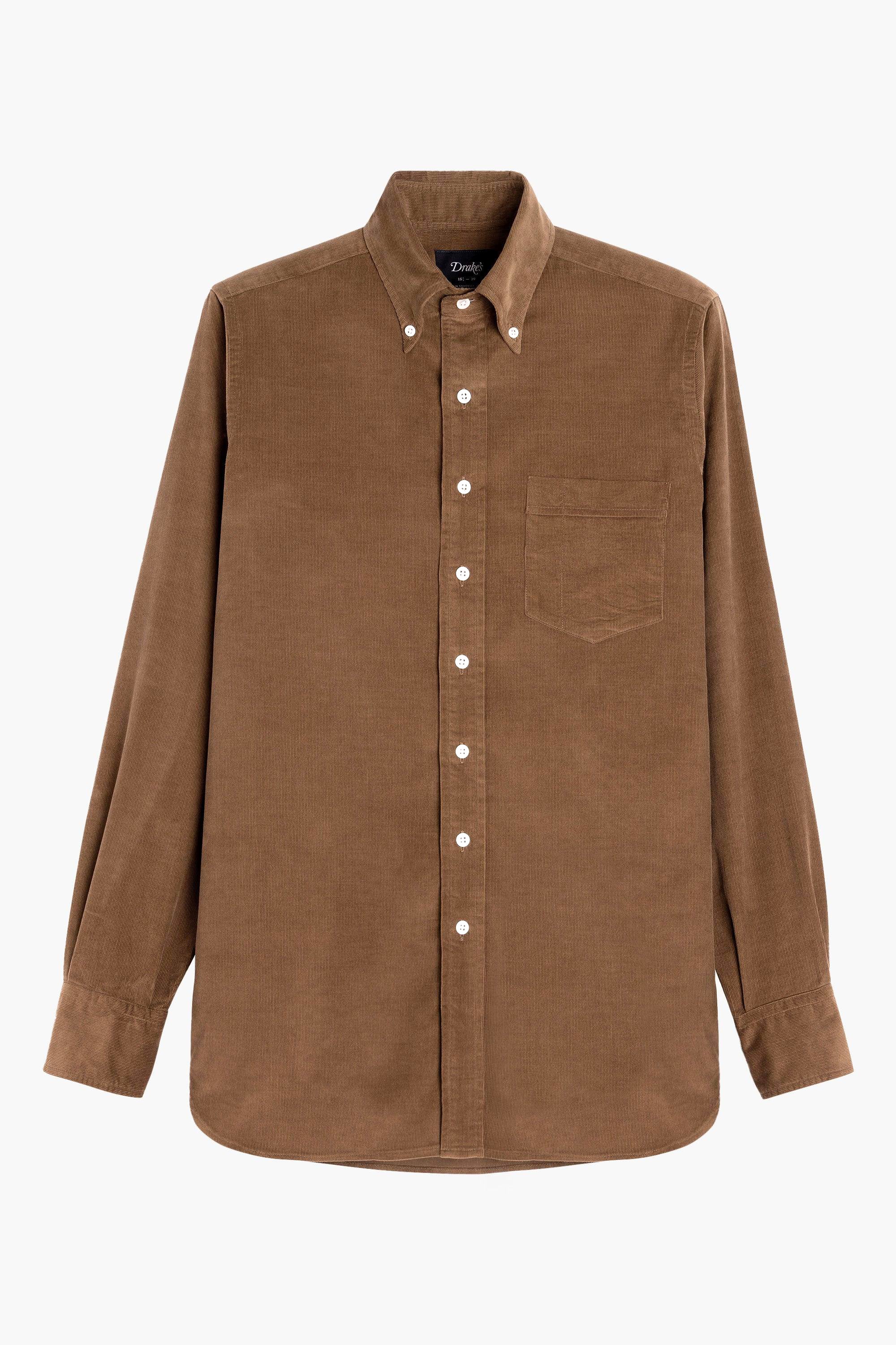 Chemise en velours côtelé - Marron