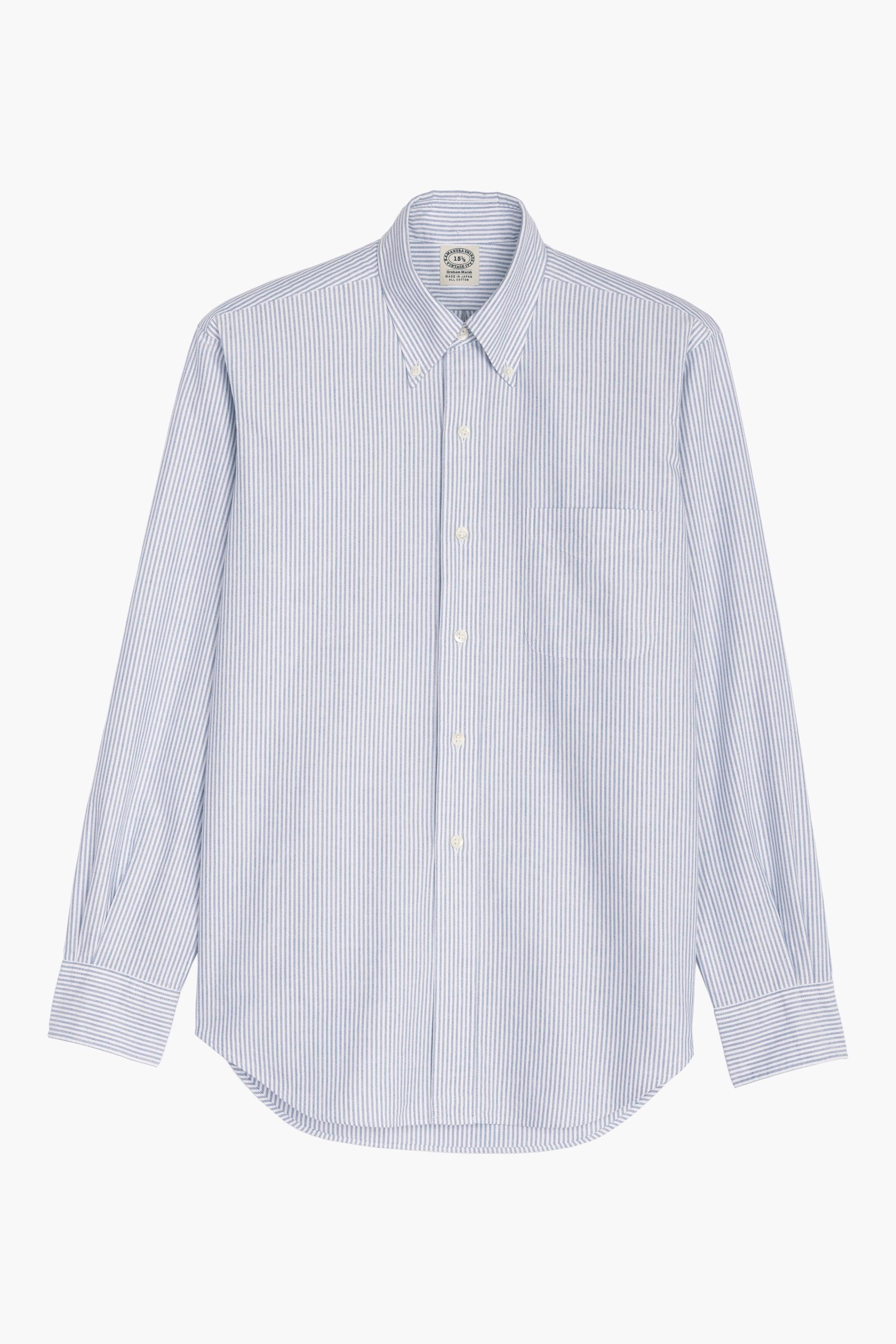Chemise 'Vintage Ivy' - Oxford Rayé Bleu