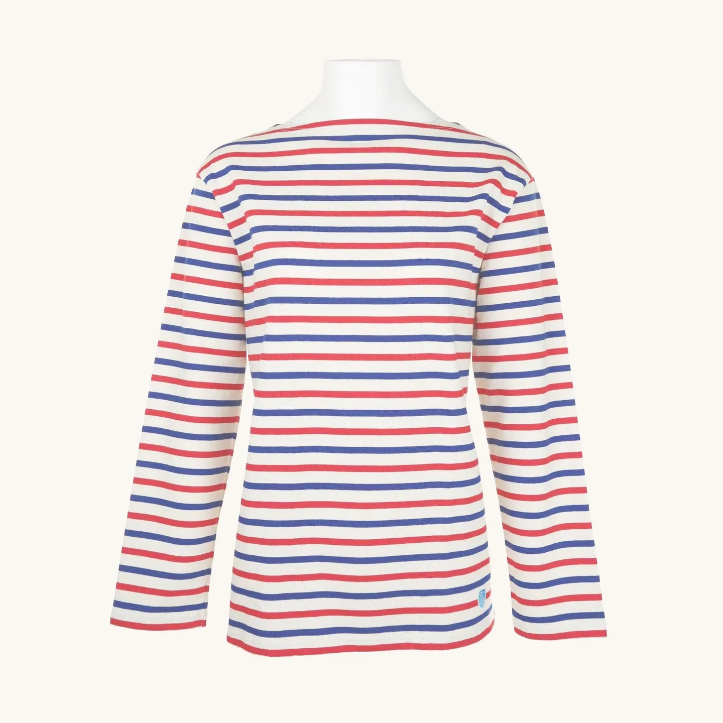 Marinière Ecru / Indigo / Rouge, mixte