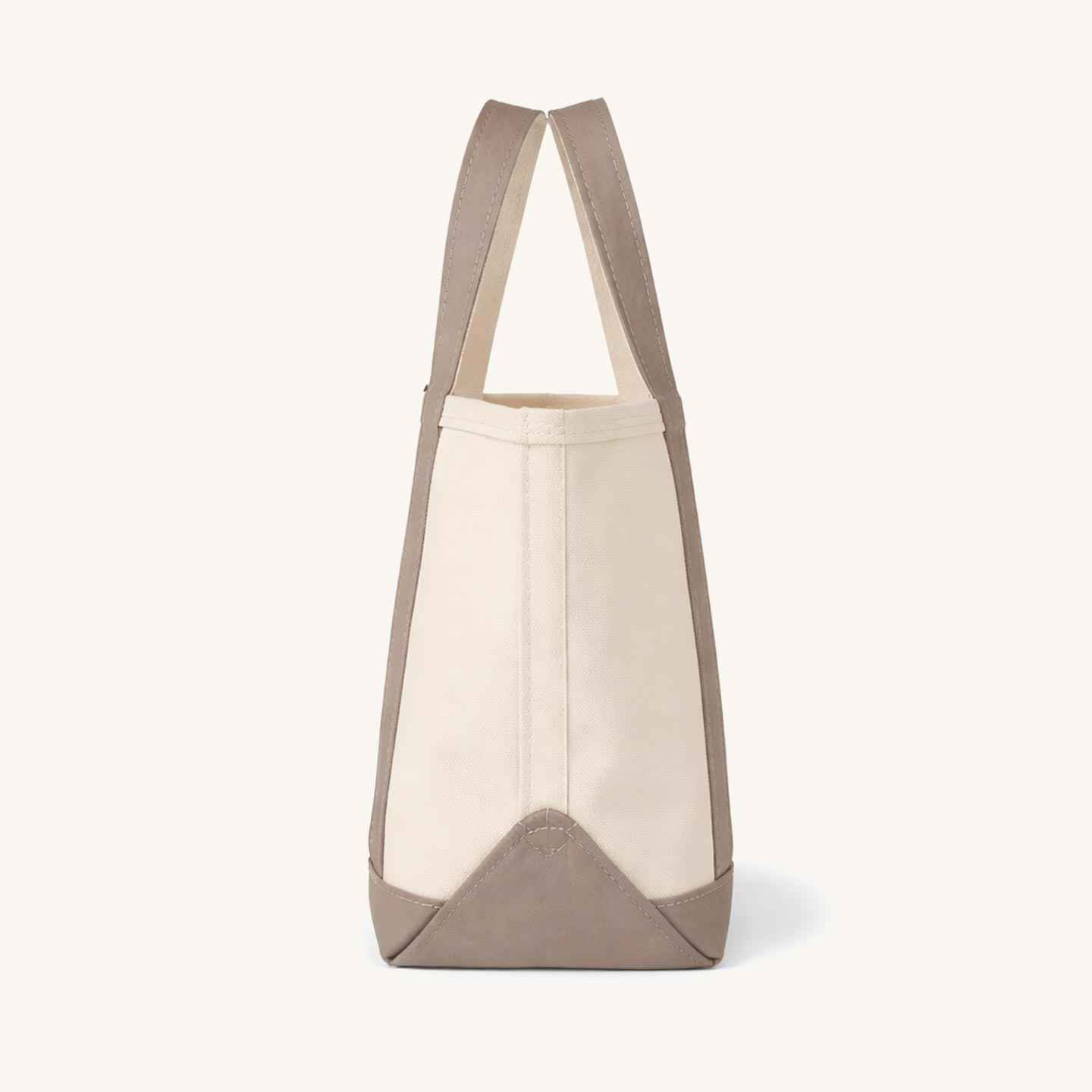 Ecru / Taupe Canvas Tote Bag medium