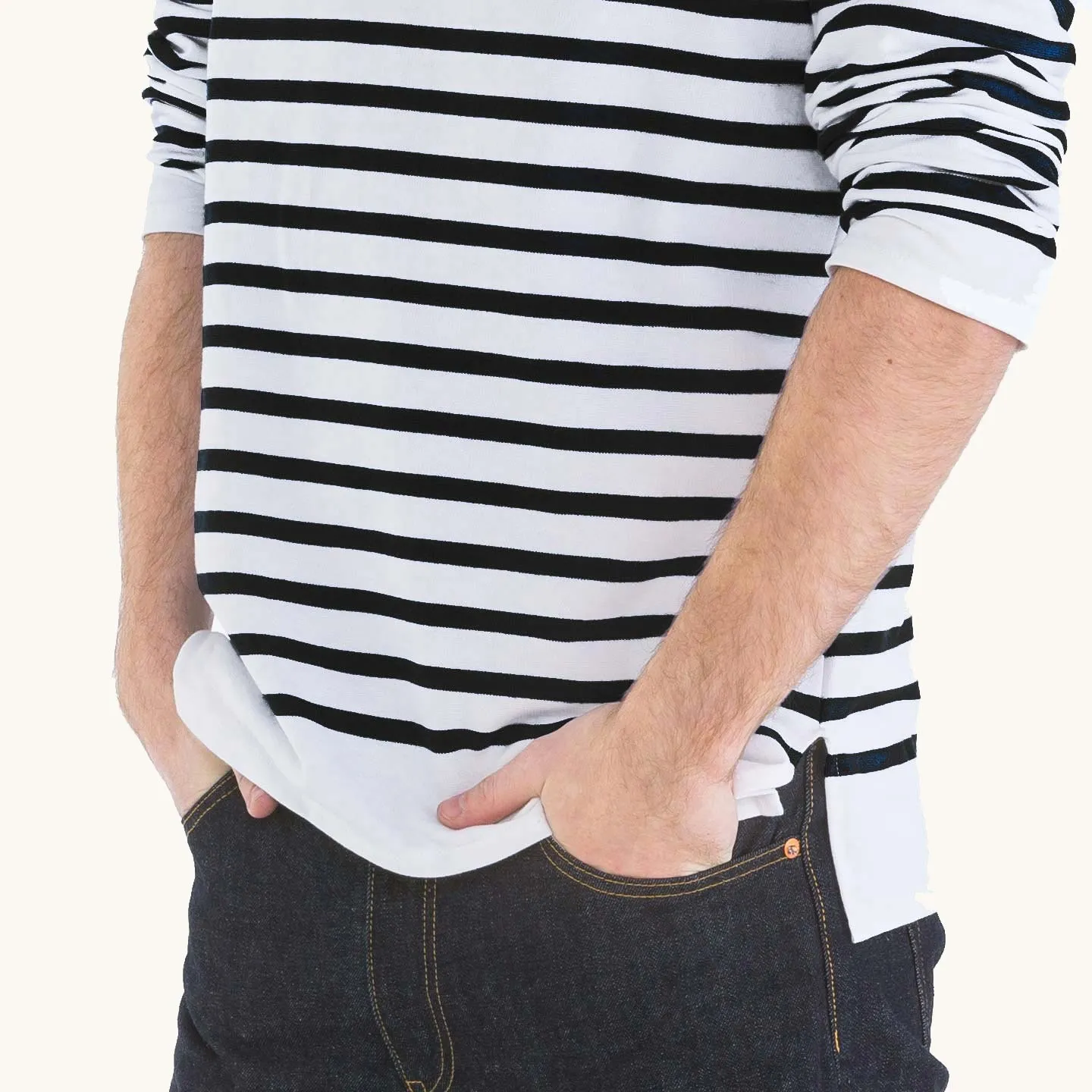 La marinière marine nationale Blanc / Noir homme