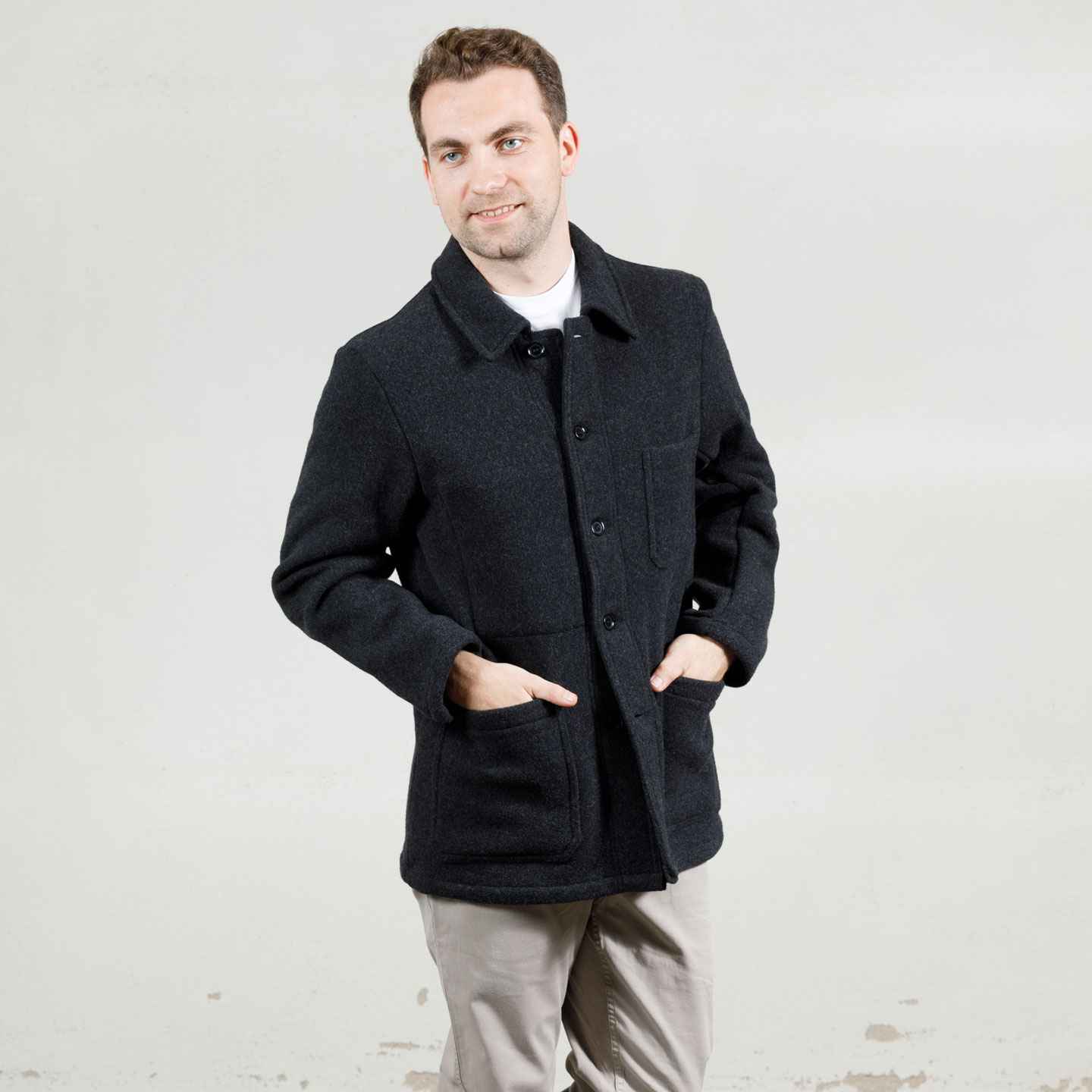 Veste en drap double-face laine 5F/4