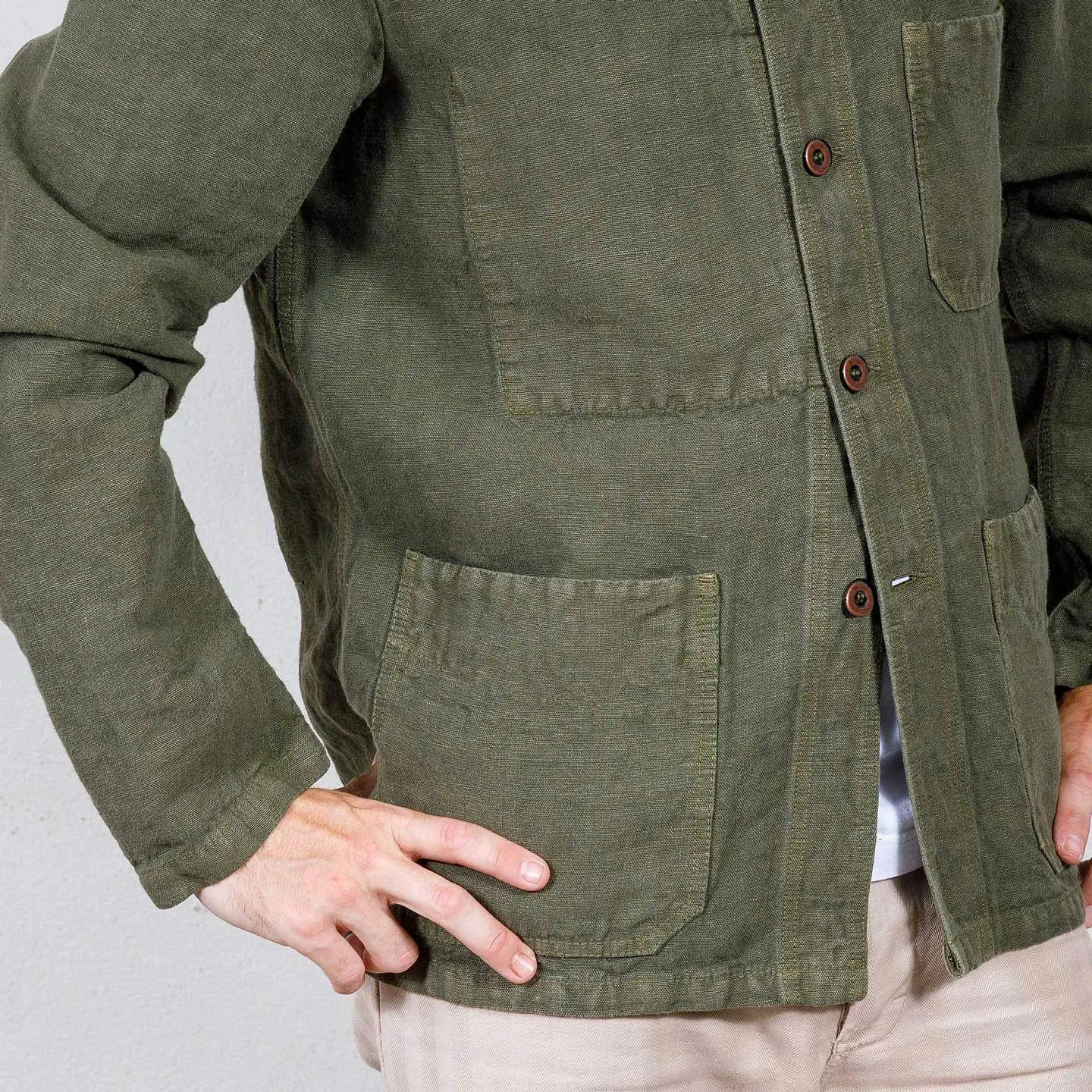 Veste de travail en lin lourd 3L/5C