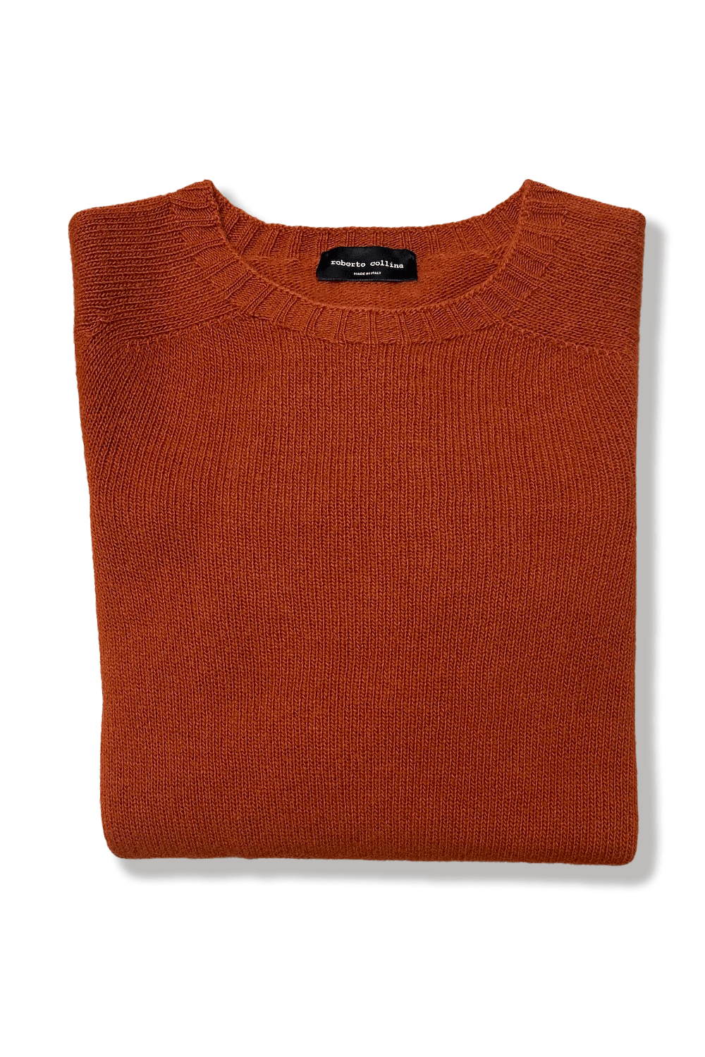Roberto Collina pull col rond femme Rust
