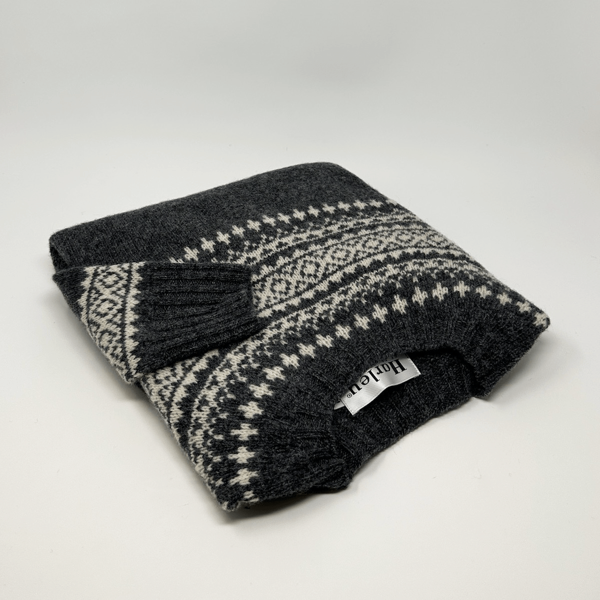 Harley of Scotland pull Fair Isle femme en Basalt