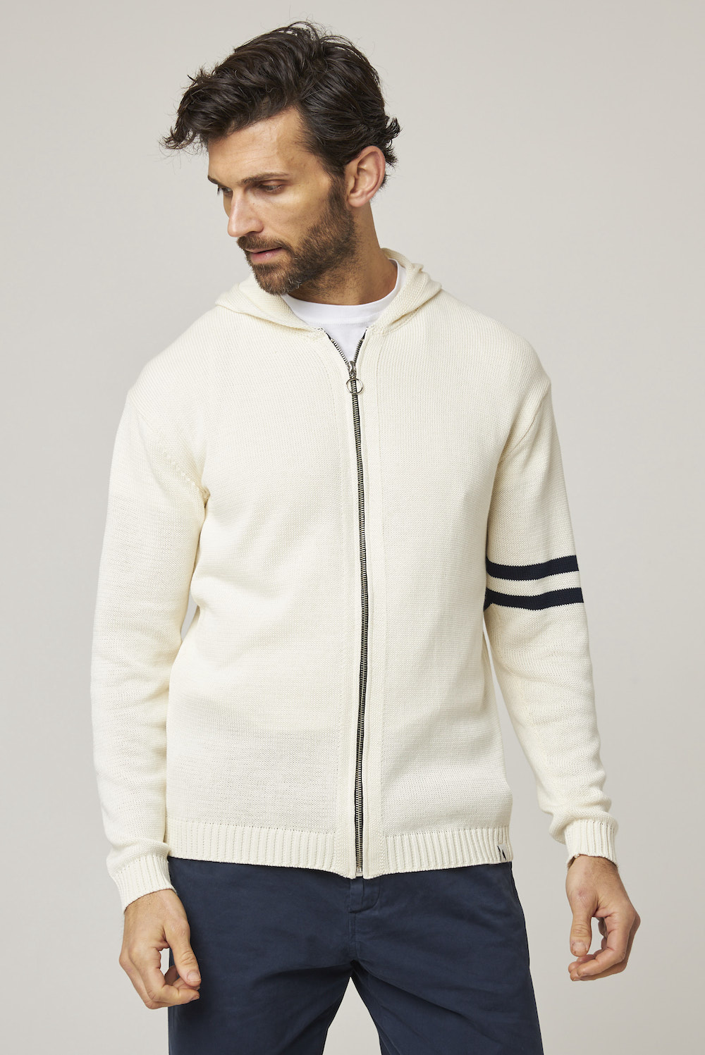 Peregrine hoodie blanc en maille