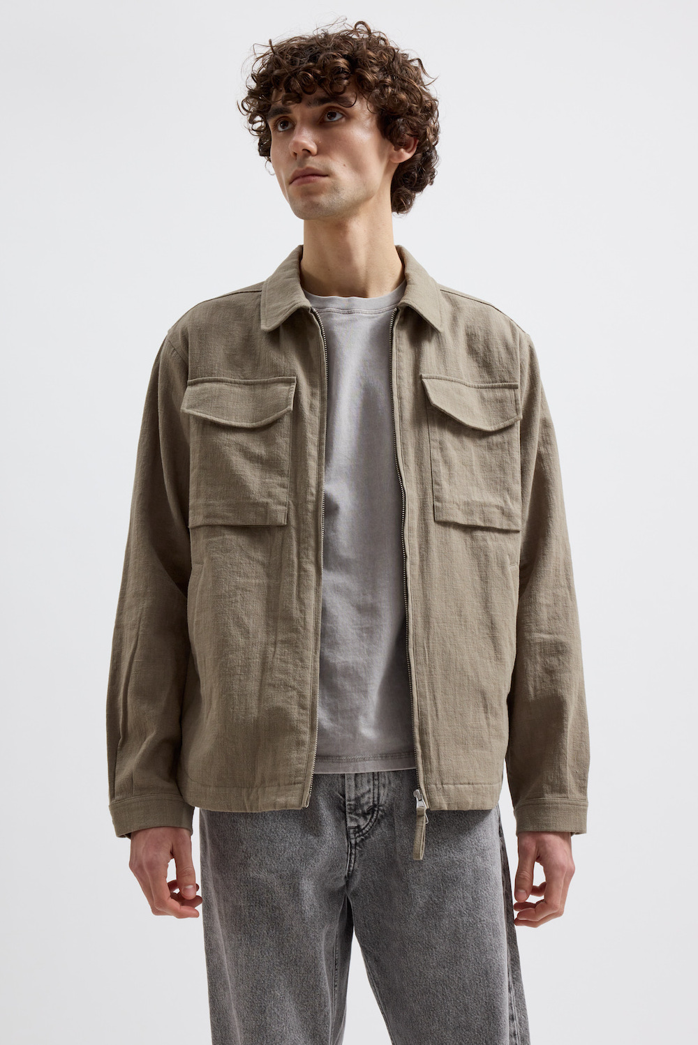Brixtol Textiles veste Murray en lin Light Moss