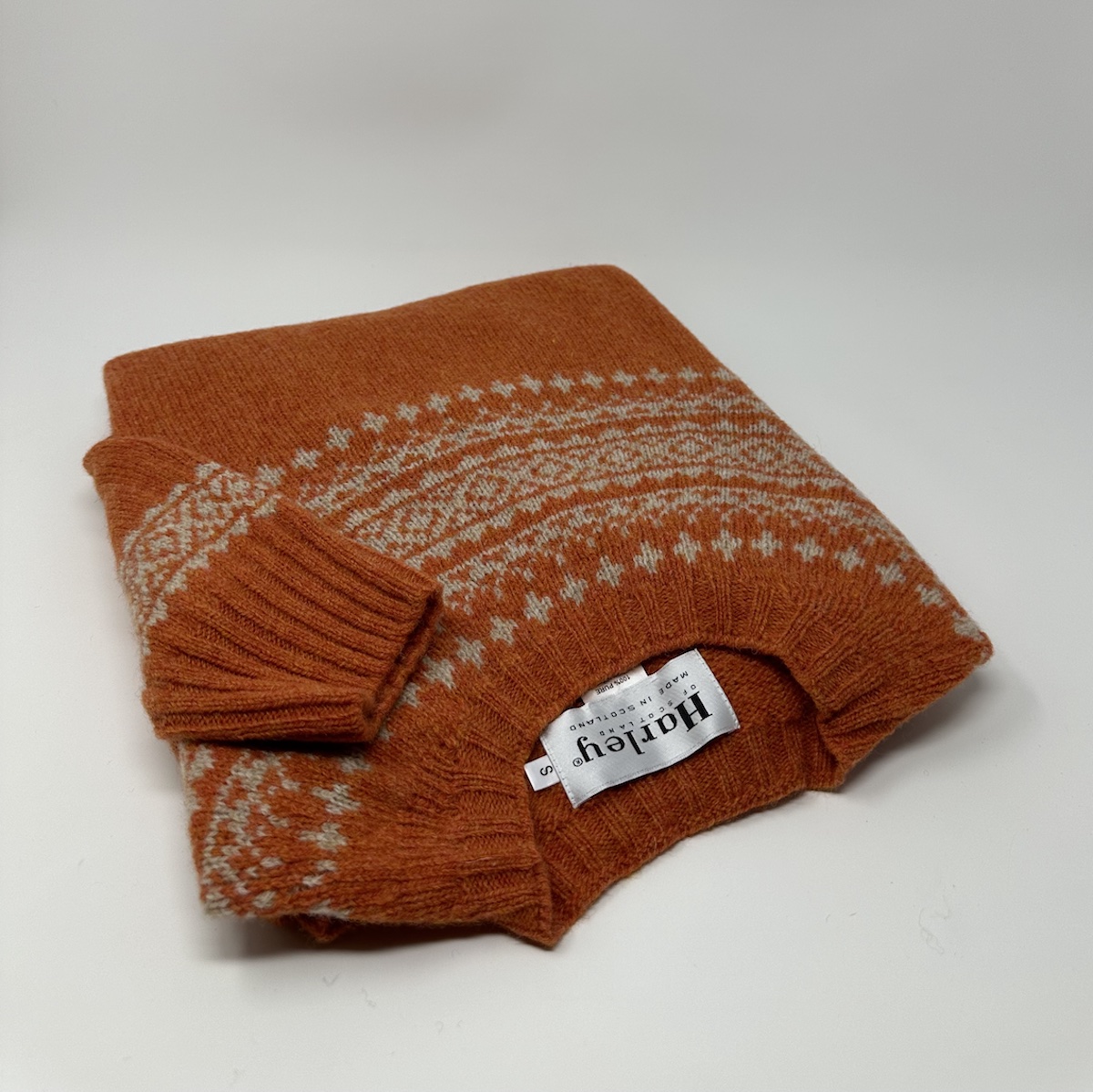 Harley of Scotland pull homme Fair Isle Jaffa