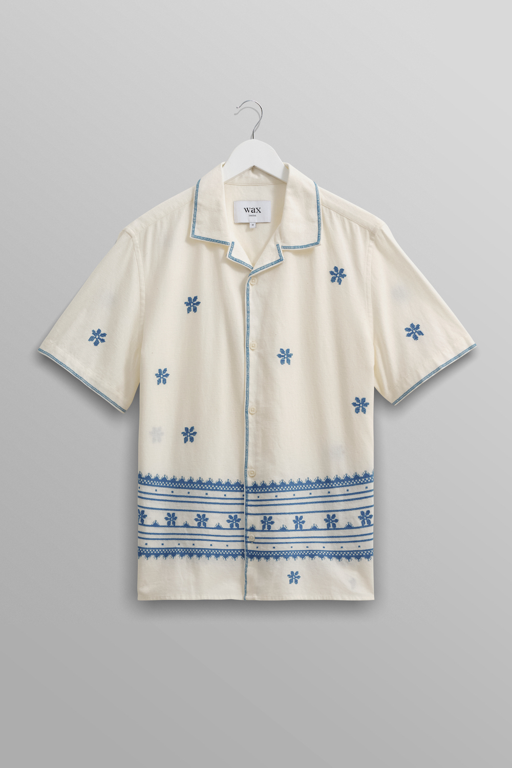 Wax London chemise Daisy Embroidery Ecru/Bleu