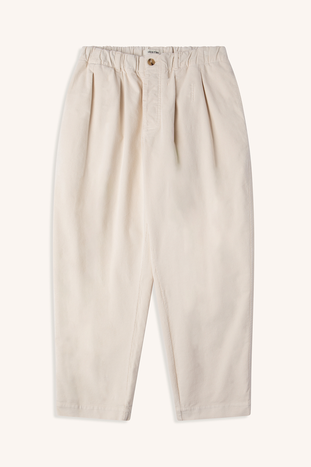 Kestin pantalon Clyde en velours côtelé écru