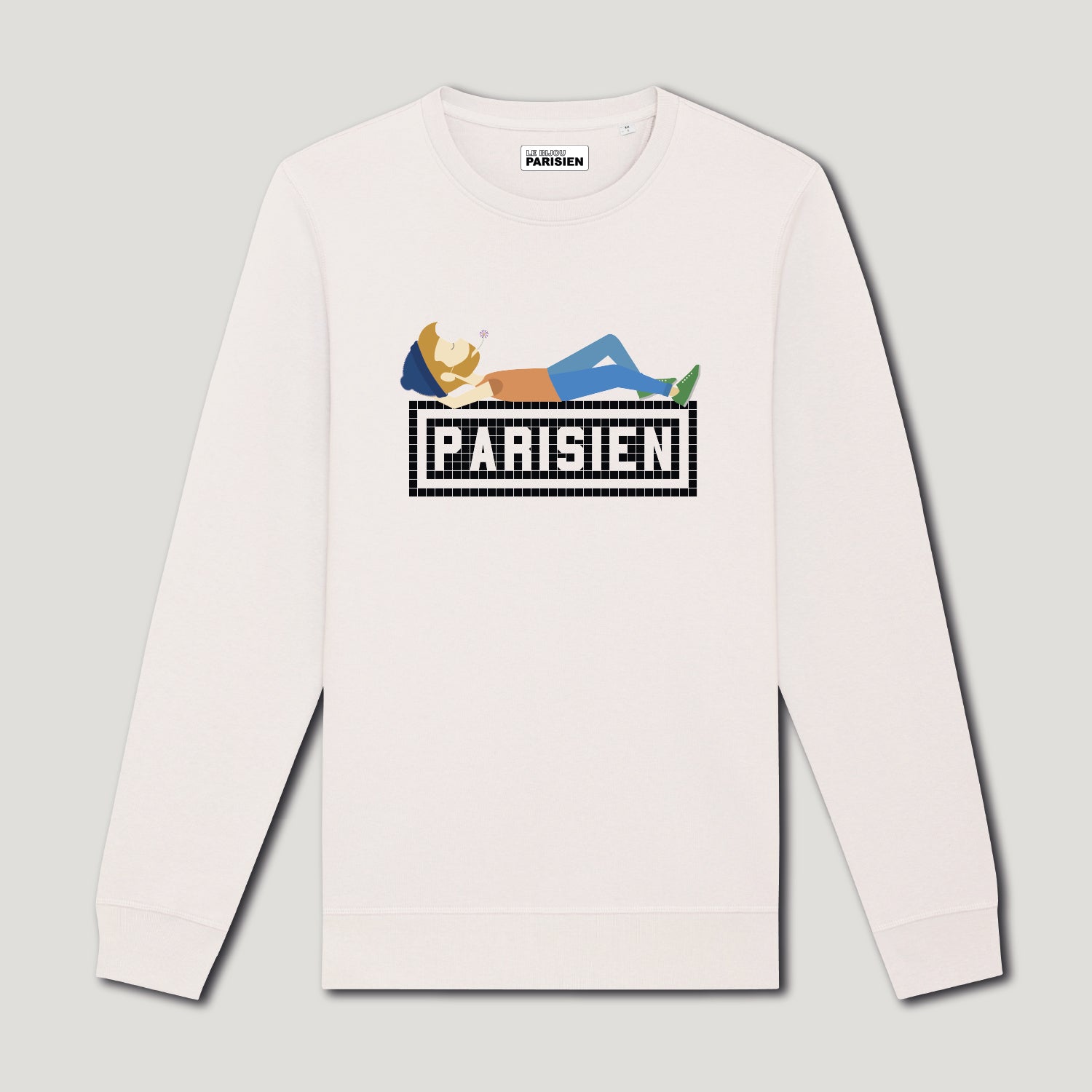 SWEAT-SHIRT COTON BIO IMPRIMÉ - PARISIEN - GRIS